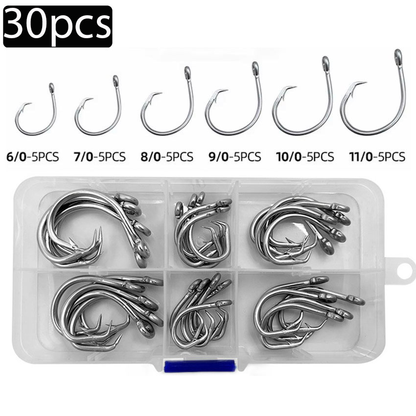 Fishing Hook Circle - 30 pièces/boîte hameçons de pêche en