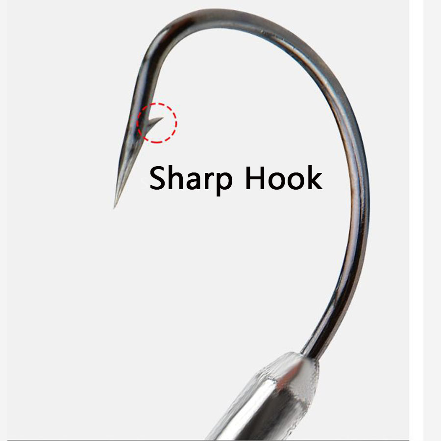 5 pièces leurre à vers souple  - Fishing Hook Offset avis et prix