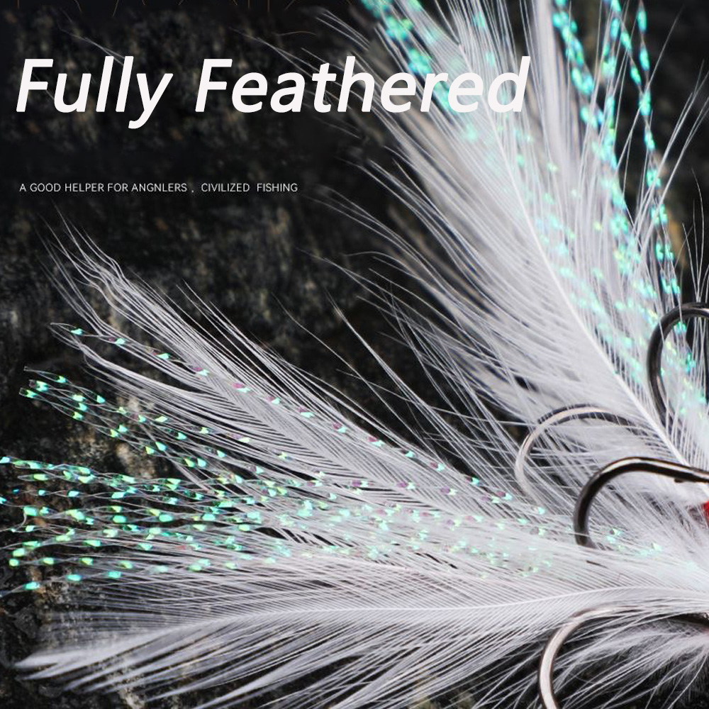 Crochets triples en plumes 1 # - Fishing Hook Offset avis et prix