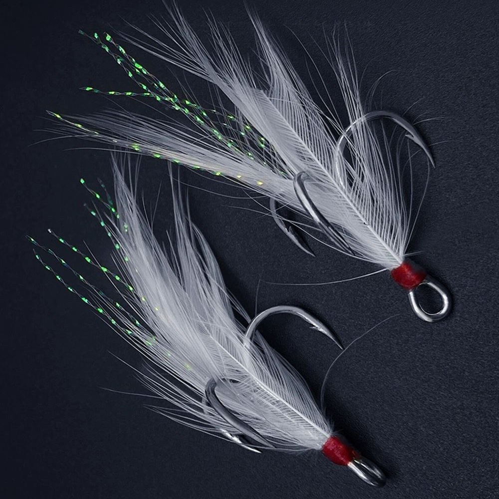 Crochets triples en plumes 1 # - Fishing Hook Offset avis et prix