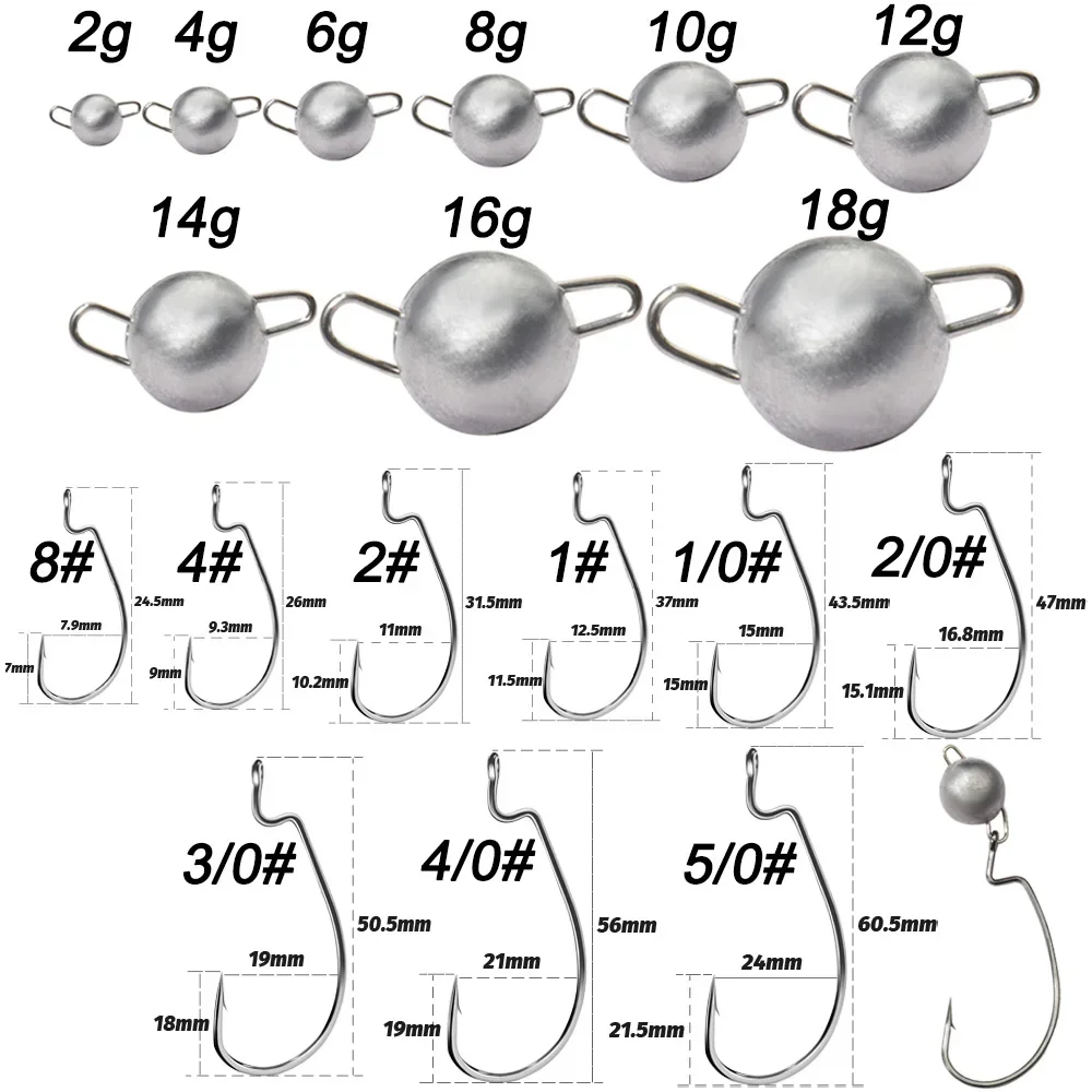 5 pièces tête de gabarit en mé - Fishing Hook Offset avis et prix